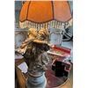 Image 2 : Large Table Lamp w/ 2 Cherub Angels & Shade w/ Crystal Fringe 10" Dia, 40"H (may be missing crystals