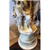 Image 4 : Large Table Lamp w/ 2 Cherub Angels & Shade w/ Crystal Fringe 10" Dia, 40"H (may be missing crystals