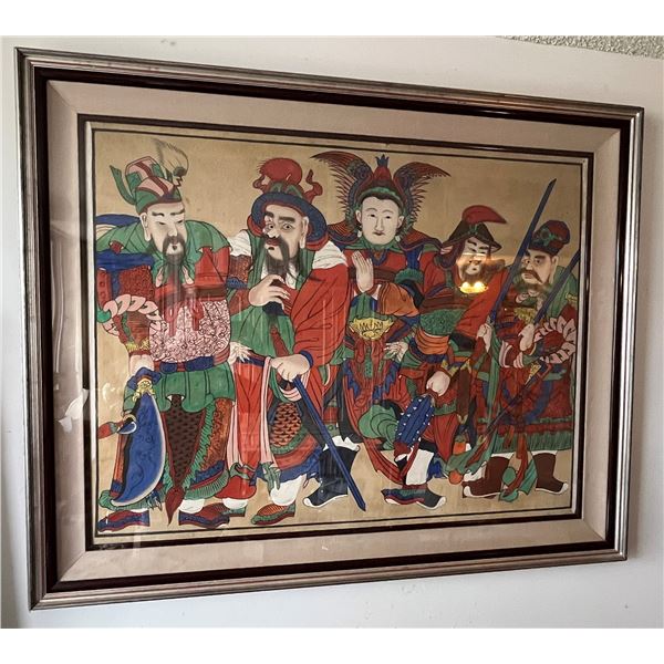 Large 5 Samurai Artwork 56.5" x 45", Framed & Matted