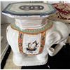 Image 1 : Large Ceramic White Elephant Plant Stand w/ Maker's Mark 10" x 19" x 25"H (heavy)