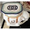 Image 2 : Large Ceramic White Elephant Plant Stand w/ Maker's Mark 10" x 19" x 25"H (heavy)