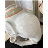 Image 4 : Large Ceramic White Elephant Plant Stand w/ Maker's Mark 10" x 19" x 25"H (heavy)