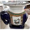 Image 4 : Large Ceramic Blue Elephant Plant Stand  10" x 19" x 23"H (heavy)