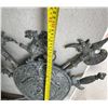 Image 10 : Large Warrior Statue w/ Patina on Stand & Metal Shield Wall Hanging, Misc Sizes (heavy)