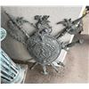 Image 5 : Large Warrior Statue w/ Patina on Stand & Metal Shield Wall Hanging, Misc Sizes (heavy)