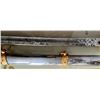 Image 10 : Qty 2 Metal Swords w/ Scabbards: Katana Style & U.S. Marines 42"-44"L