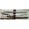 Image 4 : Qty 2 Metal Swords w/ Scabbards: Katana Style & U.S. Marines 42"-44"L