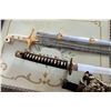 Image 5 : Qty 2 Metal Swords w/ Scabbards: Katana Style & U.S. Marines 42"-44"L