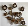 Image 3 : Large Metal 5 Flower Wall Lamp 39" L (works)