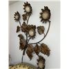 Image 4 : Large Metal 5 Flower Wall Lamp 39" L (works)