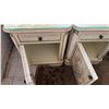 Image 6 : Qty 2 Nightstands w/ Floral Design, Drawer, Cabinet & Glass Top 22" x 16" X 25"H