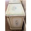 Image 7 : Qty 2 Nightstands w/ Floral Design, Drawer, Cabinet & Glass Top 22" x 16" X 25"H