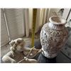 Image 12 : Qty 2 White Ceramic Vases & 1 Cherub Playing Violin (finger broken) Misc Sizes