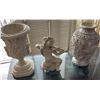Image 1 : Qty 2 White Ceramic Vases & 1 Cherub Playing Violin (finger broken) Misc Sizes