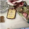 Image 10 : Qty 2 Capodimonte Porcelain Flowers w/ COA, Stone Vase, Glass Lighter, Metal Statue, Grapes, etc