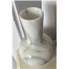 Image 3 : Qty 2 Capodimonte Porcelain Flowers w/ COA, Stone Vase, Glass Lighter, Metal Statue, Grapes, etc