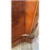 Image 4 : Curved Wooden Sideboard Table w/ Stone Top & Inside Shelves 39" x 15" x 40"H (door broken) & Wall Mi