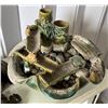 Image 3 : Ceramic Frog Fountain w/ 2 Frog Figurines, Misc Sizes (one chipped)