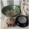 Image 2 : Multiple Asian Pottery: Jars, Vases, Ashtray, Bowl, Capodimonte Cache Pot, Shared Memories Music Box