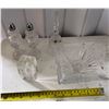 Image 11 : Qty 5 Crystal & Glass Decor: Salt & Pepper Shakers, Square Vase, Bell, Hologram, Misc Sizes