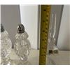 Image 12 : Qty 5 Crystal & Glass Decor: Salt & Pepper Shakers, Square Vase, Bell, Hologram, Misc Sizes