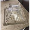 Image 4 : Qty 5 Crystal & Glass Decor: Salt & Pepper Shakers, Square Vase, Bell, Hologram, Misc Sizes