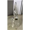 Image 5 : Qty 5 Crystal & Glass Decor: Salt & Pepper Shakers, Square Vase, Bell, Hologram, Misc Sizes