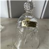 Image 6 : Qty 5 Crystal & Glass Decor: Salt & Pepper Shakers, Square Vase, Bell, Hologram, Misc Sizes