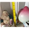 Image 19 : Qty 7 Figurines: Boys Holding Peach, Buddha, Man w/ Yoke, Frogs, etc Misc Sizes