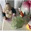 Image 2 : Qty 7 Figurines: Boys Holding Peach, Buddha, Man w/ Yoke, Frogs, etc Misc Sizes