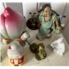 Image 3 : Qty 7 Figurines: Boys Holding Peach, Buddha, Man w/ Yoke, Frogs, etc Misc Sizes