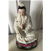 Image 2 : Qty 3 Guanyin Statues, Chinese Famille Rose Ashtray & Candle Holder, Misc Sizes