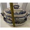 Image 8 : Large Soup Tureen w/ Lid Marked Maidliche Italy & Matching Platter 14" x 10"H