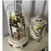 Image 1 : Capodimonte Cache Pot w/ Lid & Porcelain 2-Piece Anniversary Clock (untested) , Misc Sizes