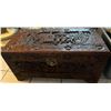 Image 1 : Carved Wooden Chest w/ Hinge 30" x 14.5" x 15"H