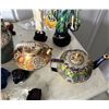 Image 14 : Multiple Asian Teapots, Lucky Frogs, Flowers, Figures, Artificial Bonsai Tree, Boot, etc Misc Sizes