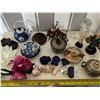 Image 15 : Multiple Asian Teapots, Lucky Frogs, Flowers, Figures, Artificial Bonsai Tree, Boot, etc Misc Sizes