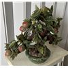 Image 1 : Large Glass & Stone Artificial Peach Tree 7" Dia (base), 17"H