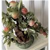 Image 5 : Large Glass & Stone Artificial Peach Tree 7" Dia (base), 17"H