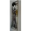 Image 1 : Long Geisha in Kimono Stained Glass Wall Hanging 16" x 52"