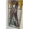 Image 3 : Long Geisha in Kimono Stained Glass Wall Hanging 16" x 52"