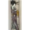Image 5 : Long Geisha in Kimono Stained Glass Wall Hanging 16" x 52"
