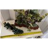 Image 7 : Glass & Stone Grape Vine Tree w/ 2 Bunches Stone Grapes, Misc Sizes