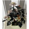 Image 2 : Qty 2 Glass & Stone Artificial Trees: Peach & Flower, Misc Sizes
