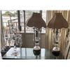Image 1 : Qty 2 Table Lamps w/ Shades & Crystals & Candelabra, Misc Sizes  (may be missing crystals)