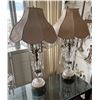 Image 3 : Qty 2 Table Lamps w/ Shades & Crystals & Candelabra, Misc Sizes  (may be missing crystals)