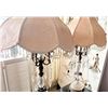 Image 7 : Qty 2 Table Lamps w/ Shades & Crystals & Candelabra, Misc Sizes  (may be missing crystals)