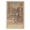 Image 1 : Man with Racing Greyhound Dog Cabinet Photo