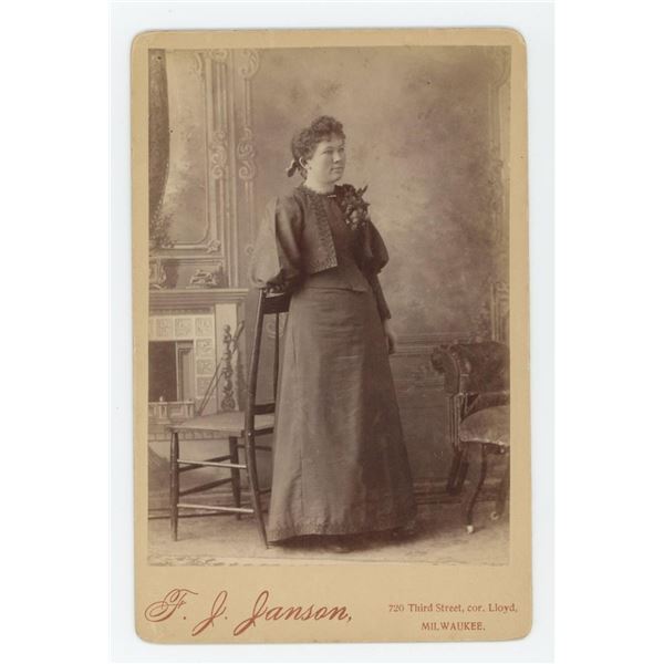 Woman with Amputated Arm Cabinet Photo