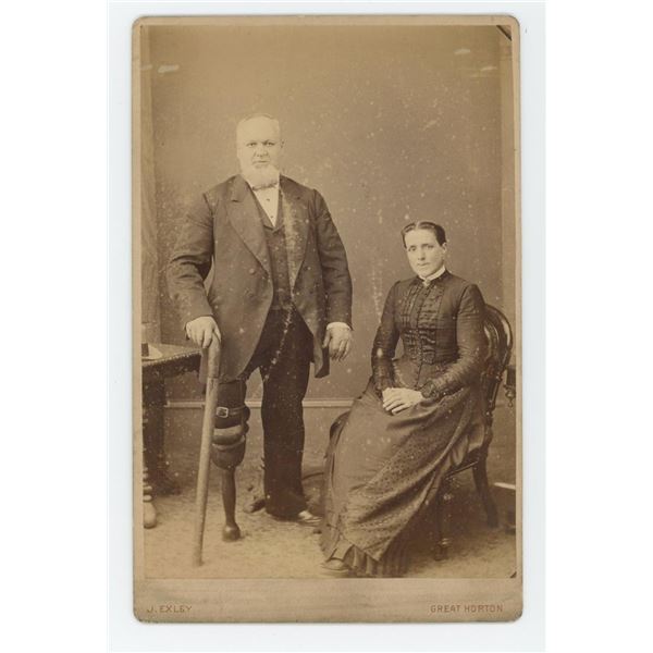 Man with Peg Leg Amputated Leg Cabinet Photo